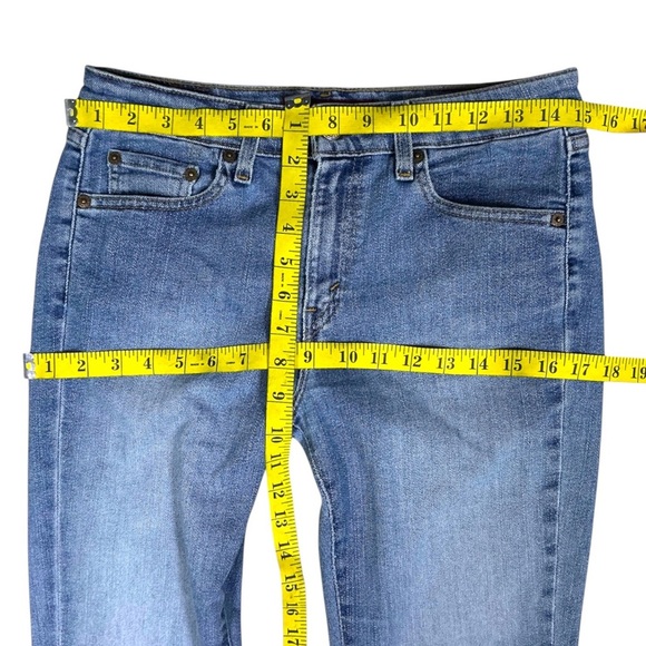 Levi's 519 Vintage Jeans Low Mid Rise Stretch Flare Medium Wash 32 Inseam JR 7 - Picture 2 of 15